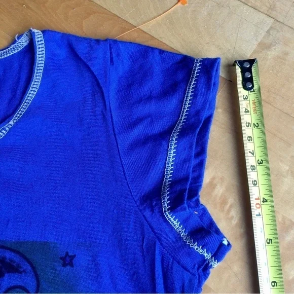 Butterfly Graphic Short Sleeve Tee, Royal Blue, Green, Black, Size XS - Picture 11 of 15